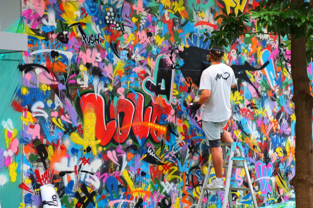 tokyo scuba diver Martin Whatson mural "Scuba Diver" in Tokyo, Japan